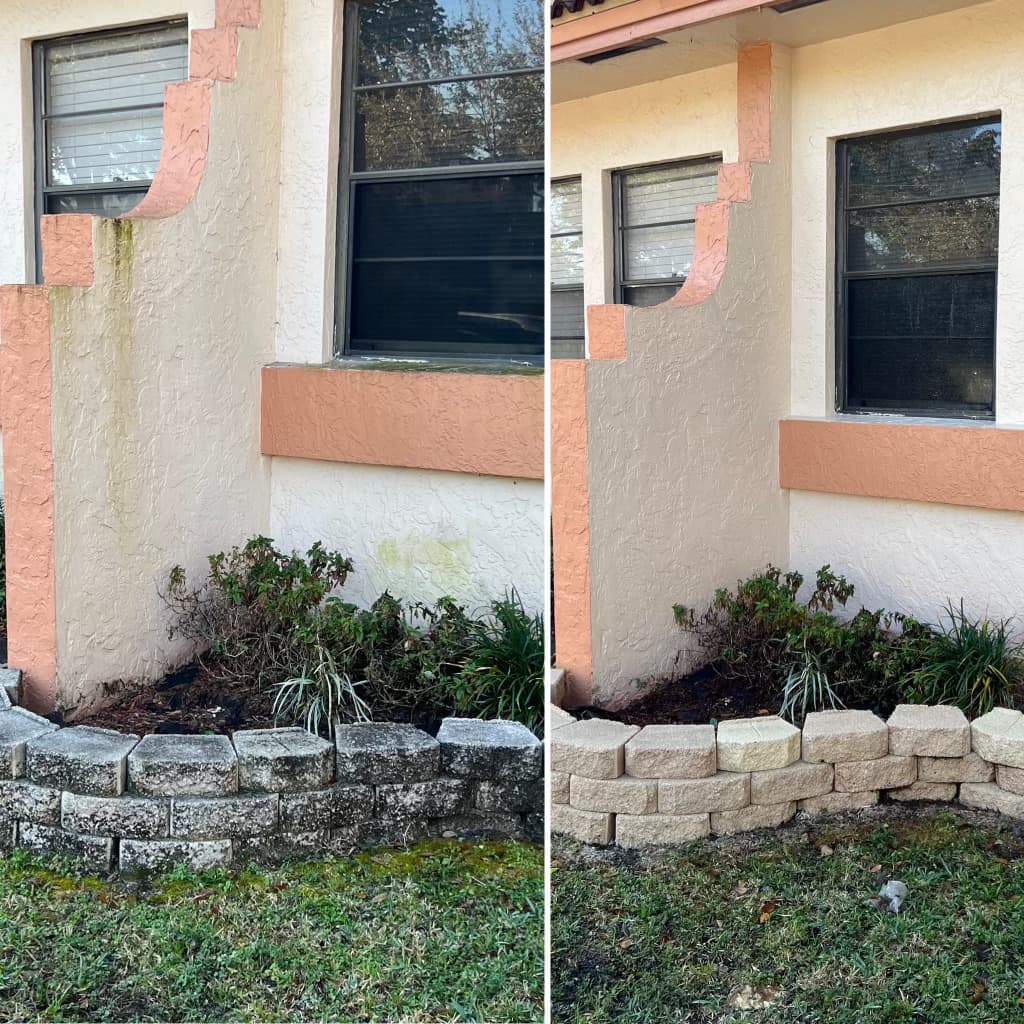 A freshly soft-washed South Florida exterior by Sheesh Washing Professionals