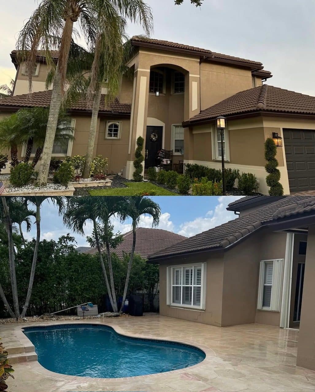 Freshly finished two-story South Florida home exterior